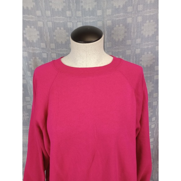 NWT J.E. Morgan Fleecewise‎ Sweatshirt Women's Size Large Hot Pink Vintage 80s - Picture 8 of 8